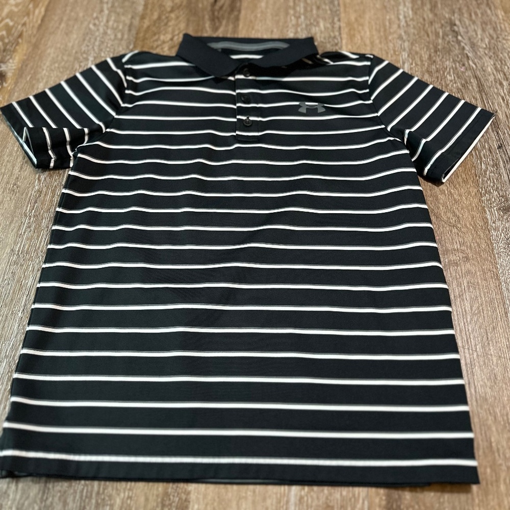 Boy's Striped Under Armour Polo Shirt